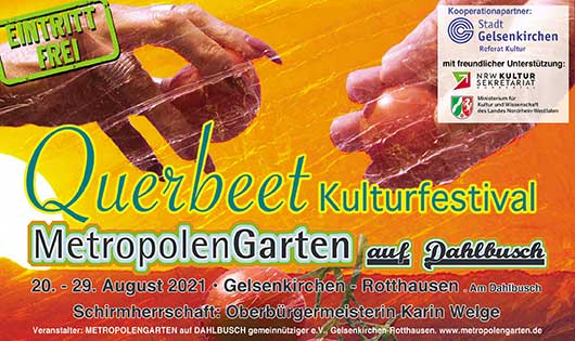 Querbeet Kulturfestival 20121, 20. - 29. August 2021 im Metropolengarten auf Dahlbusch, Gelsenkirchen